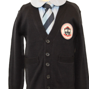 Cardigan - V-Neck Navy with Crest