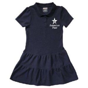 Preschool Girls Navy Pique Polo Dress